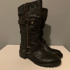 Guess black combat boots